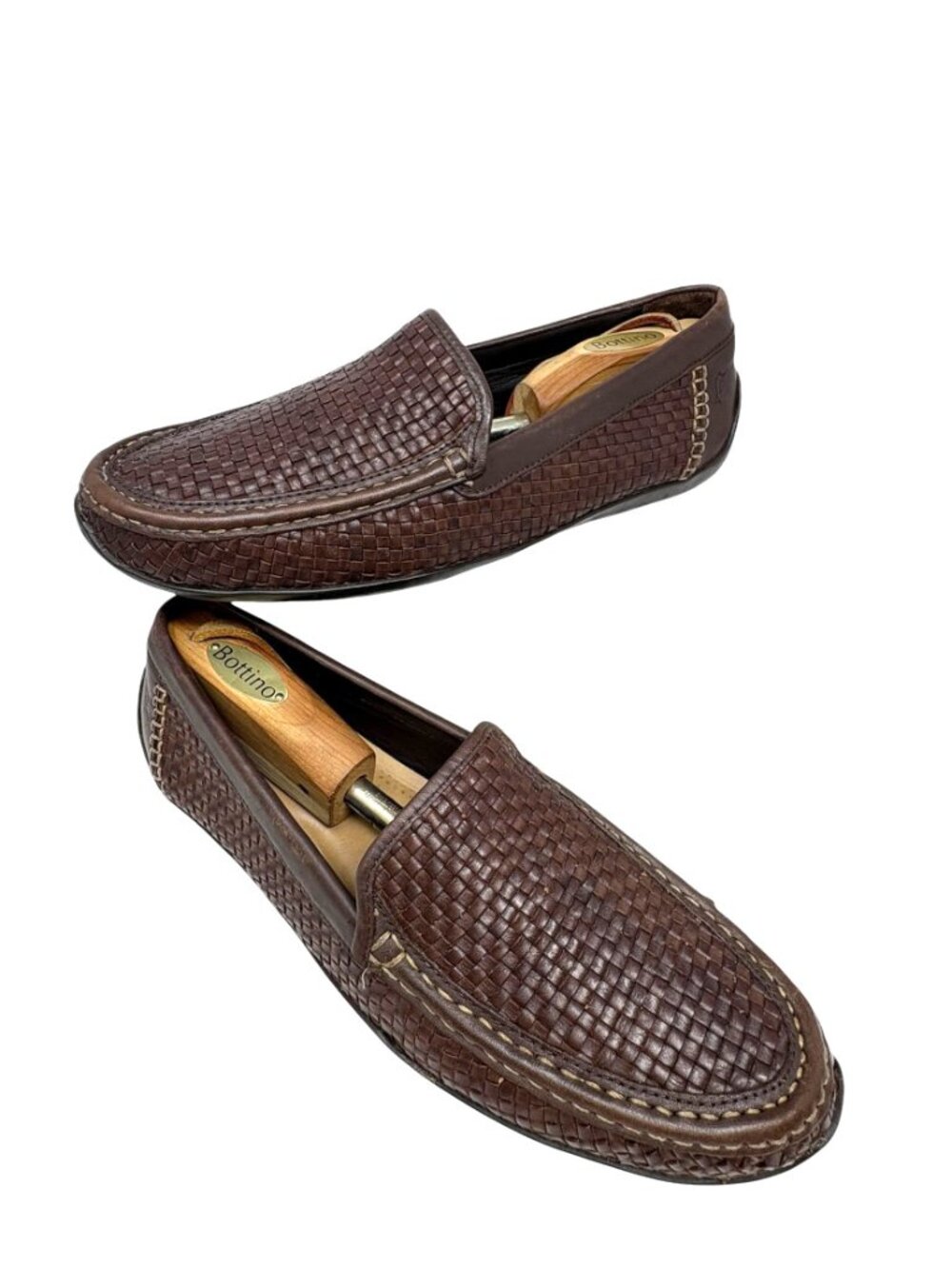 Tommy Bahama Orson Brown Woven Leather Venetians Loafers